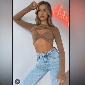 WhiteFox Long Sleeve Crop Top